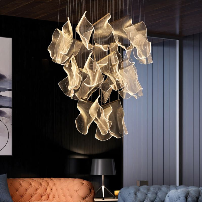 Sheets Chandelier (Rectangle Ceiling Mount) - Modern Lighting 