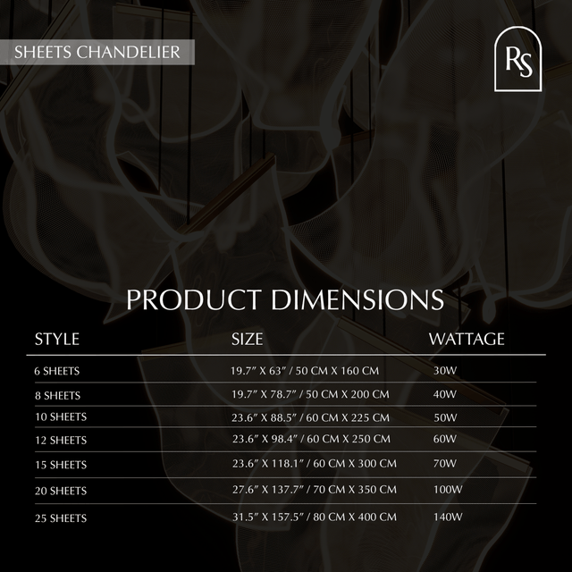 Sheets Chandelier (Round Ceiling Mount) - Residence Supply