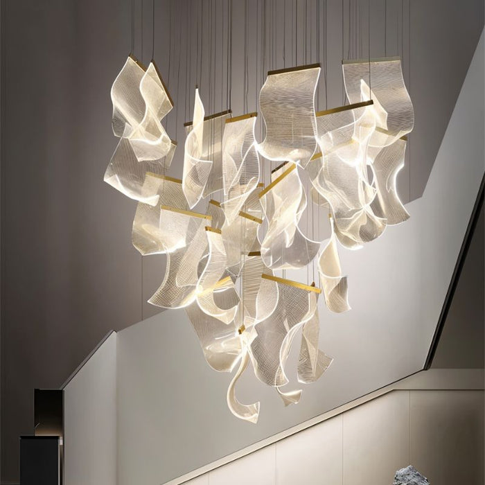 Sheets Chandelier (Round Ceiling Mount) - Modern Chandeliers