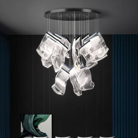 Sheets Chandelier (Round Ceiling Mount)