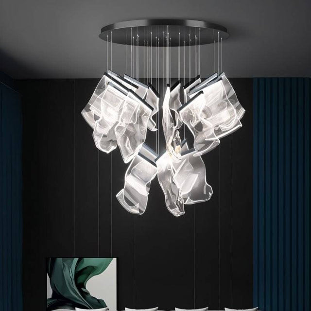 Sheets Chandelier (Round Ceiling Mount)