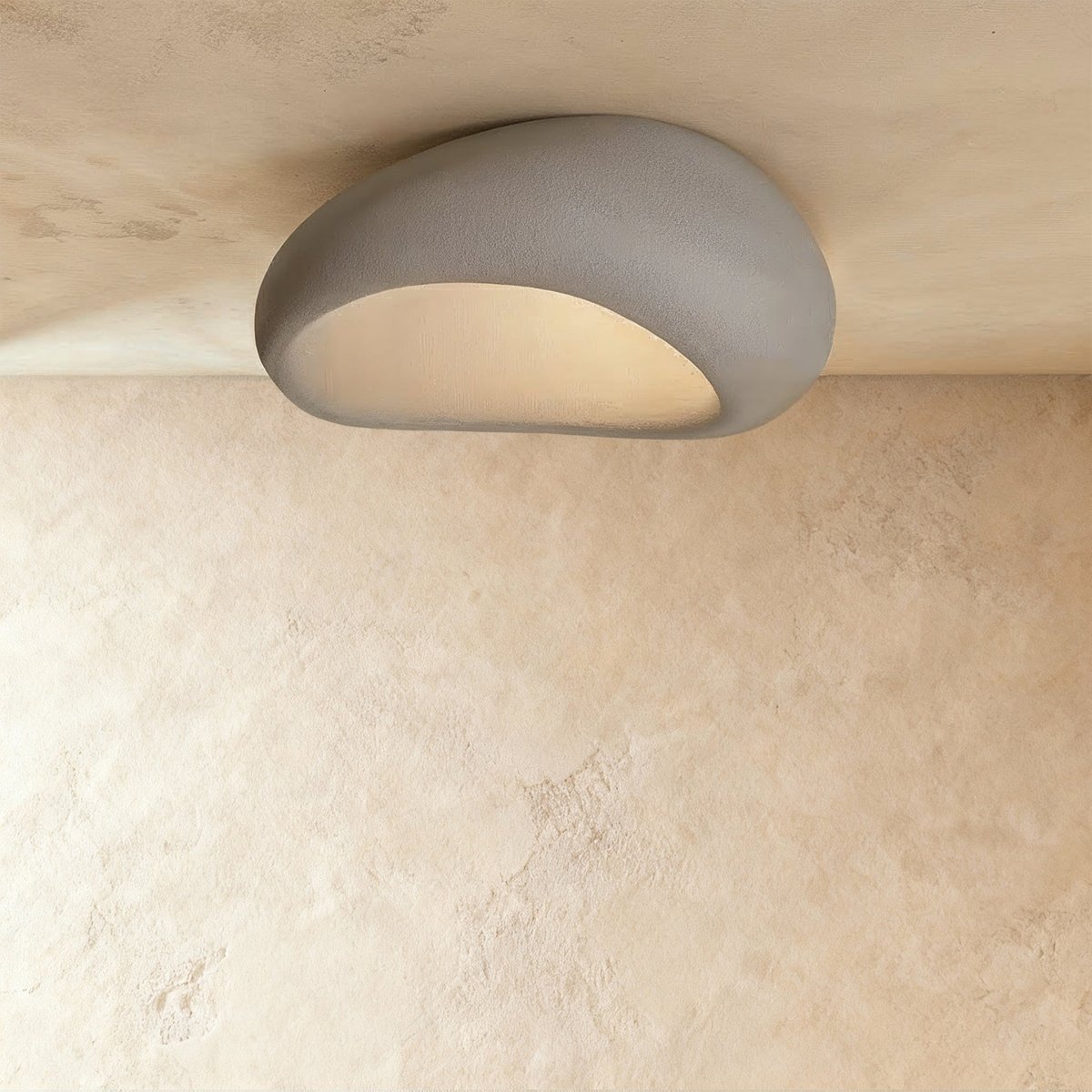 shishikui holed north / GREIGE シシクイ Shibui Japanese-Style Ceiling Light with Frosted Resin Sphere