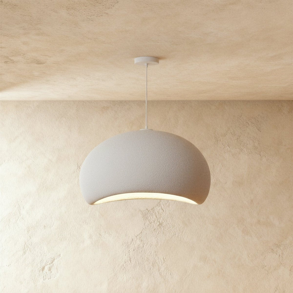 Minimalist Wabi-Sabi Pendant Light – Handmade Polystyrene Design