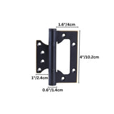"A 4-inch brass door hinge with a reinforced design and multiple screw holes, shown with dimensions."