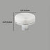 White marble cabinet knob with chrome stem, measuring 1.2 inches diameter by 0.8 inches height.