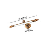 "Dimensions of a retro copper wall lamp with an elegant rod-shaped light fixture, 27.9 inches in width and 5.1 inches in depth."