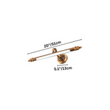 "Dimensions of a retro copper wall lamp with an elegant rod-shaped light fixture, 20 inches in width and 5.1 inches in depth."