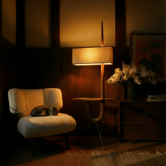 Solvaana Floor Lamp With Side Table - Residence Supply