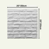 Someni Wall Panel in white faux brick design, measuring 20x20 inches, perfect for DIY wall decoration projects.