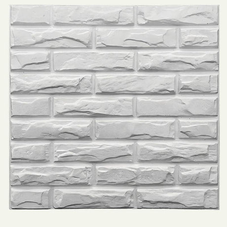 Someni Wall Panel with a white faux brick texture, ideal for adding a rustic yet modern look to interior walls.