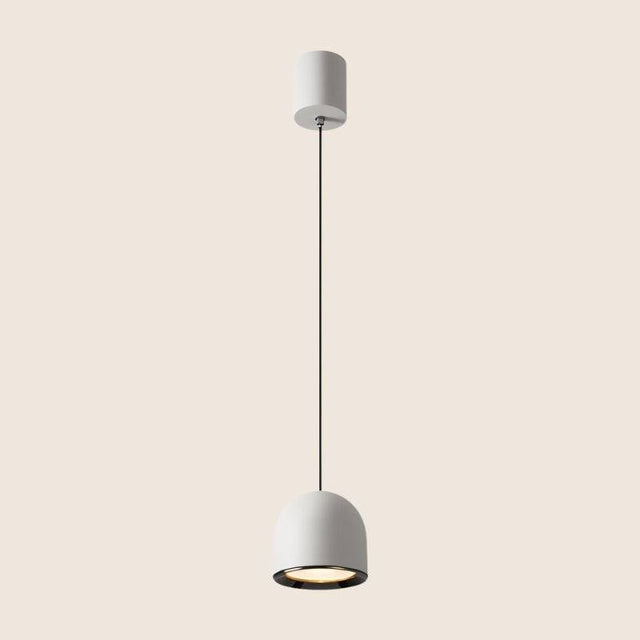 Single white Sterna Pendant Light with a dome-shaped aluminum design and adjustable cord, displayed against a neutral background.