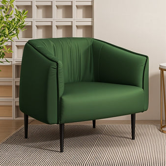 Subi Contemporary Upholstered Accent Chair: This accent chair features sleek lines, plush upholstery, and a modern design, perfect for adding comfort and style to any living space.