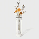 White Svetu Waterproof Rechargeable Pendant Table Lamp with integrated LED and dried flowers, ideal for minimalist indoor or outdoor lighting.