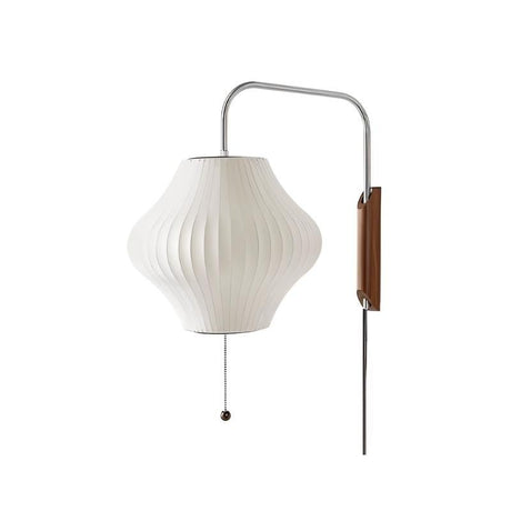"A modern wall lamp with a luxurious silk shade, creating a warm and elegant ambiance."