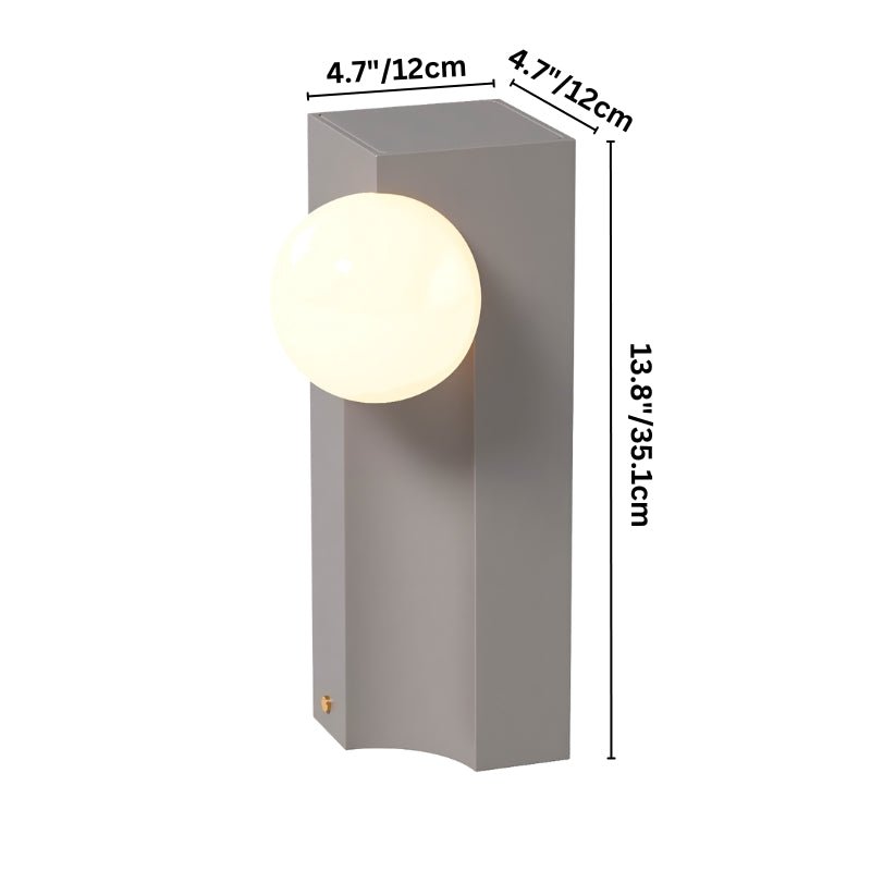 Large Teral Table Lamp with dimensions 13.8 x 4.7 inches, offering modern rechargeable lighting with concrete and glass design.