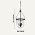 Black metal pendant light with clear glass bell-shaped shade and three candle-style bulbs on white background.