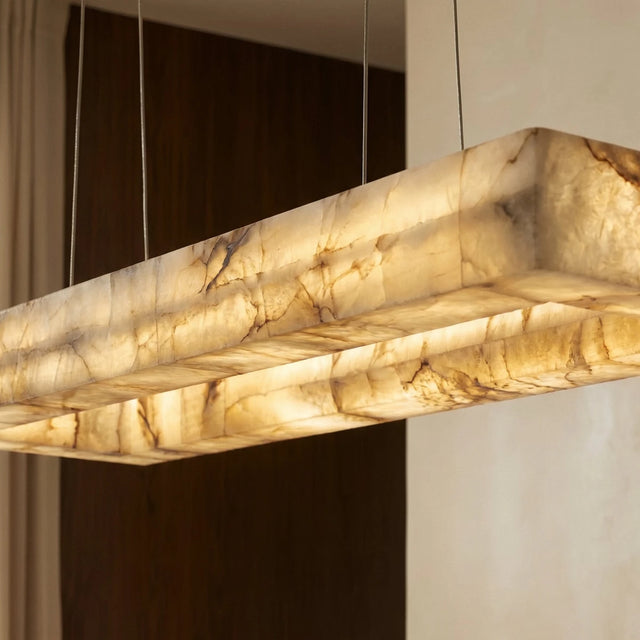 Teva Rectangular Alabaster Chandelier - Residence Supply
