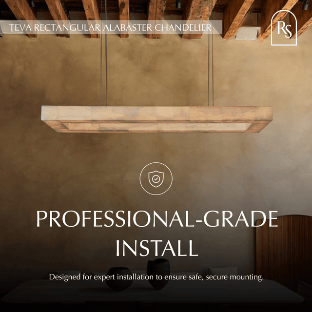 Teva Rectangular Alabaster Chandelier - Residence Supply