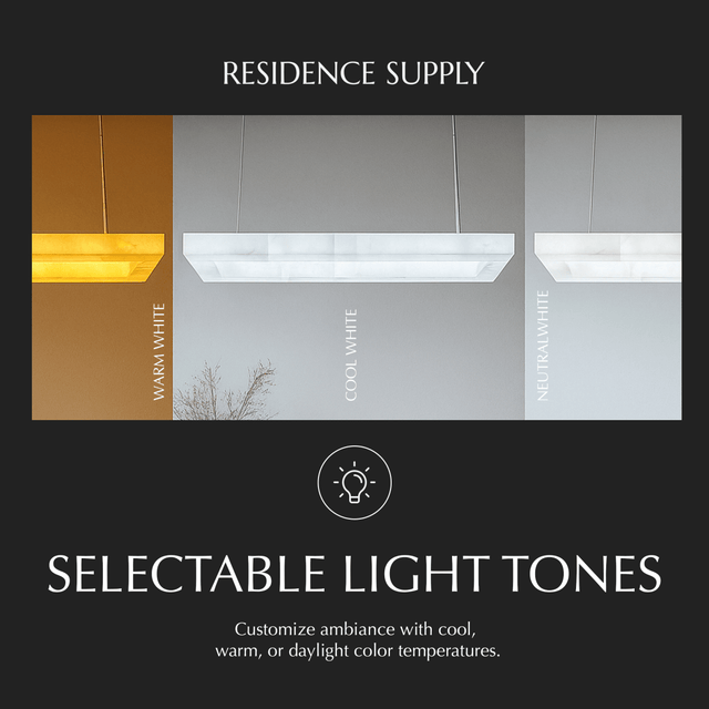 Teva Rectangular Alabaster Chandelier - Residence Supply