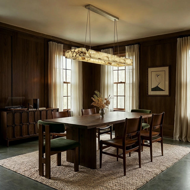 Teva Rectangular Alabaster Chandelier - Residence Supply