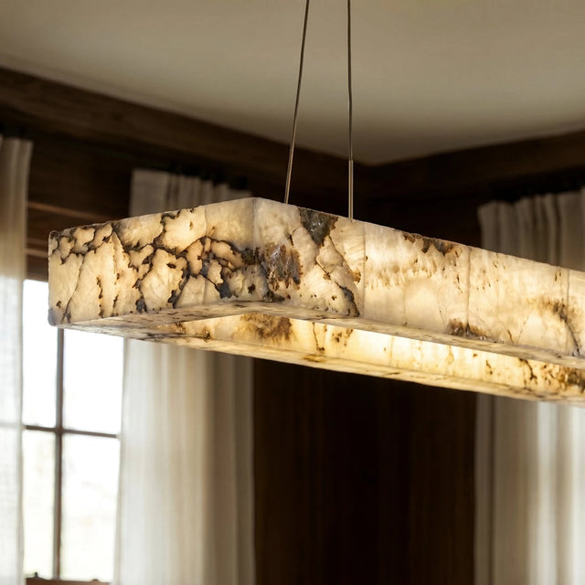 Teva Rectangular Alabaster Chandelier - Residence Supply