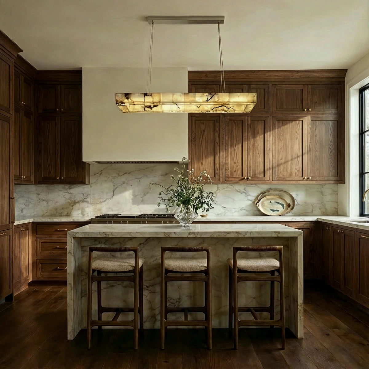 Teva Rectangular Alabaster Chandelier - Residence Supply
