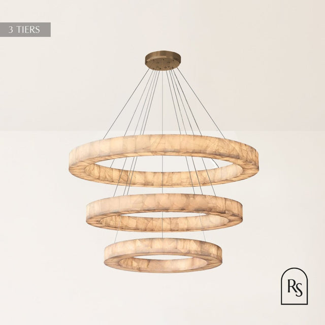 Teva Round Alabaster Chandelier - Residence Supply