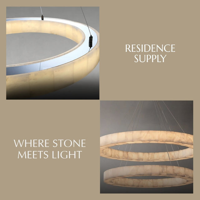 Teva Round Alabaster Chandelier - Residence Supply
