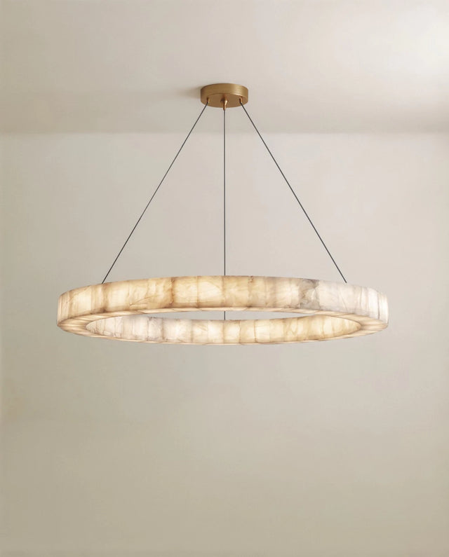 Teva Round Alabaster Chandelier - Residence Supply