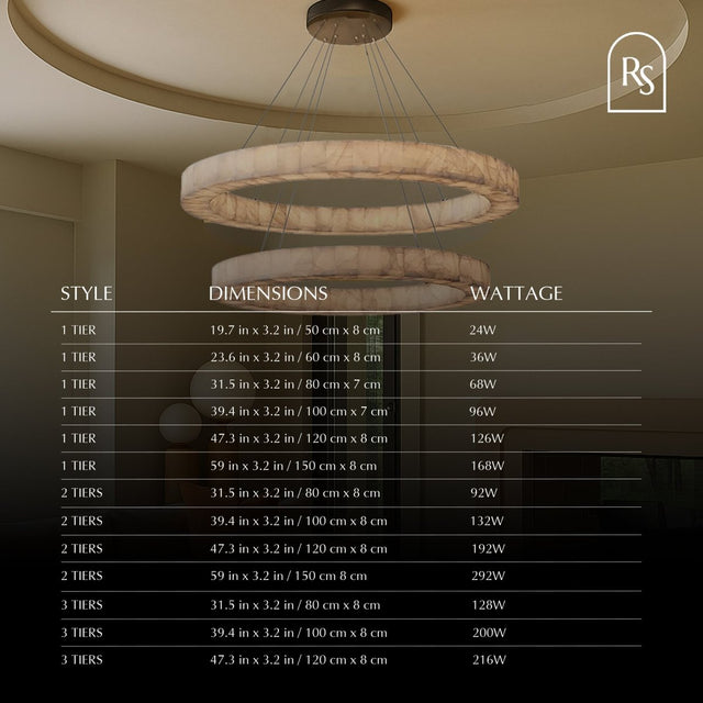 Teva Round Alabaster Chandelier - Residence Supply
