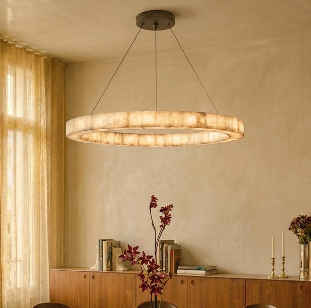 Teva Round Alabaster Chandelier - Residence Supply
