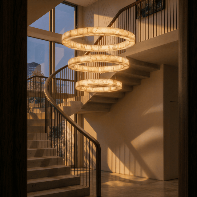 Teva Round Alabaster Chandelier - Residence Supply