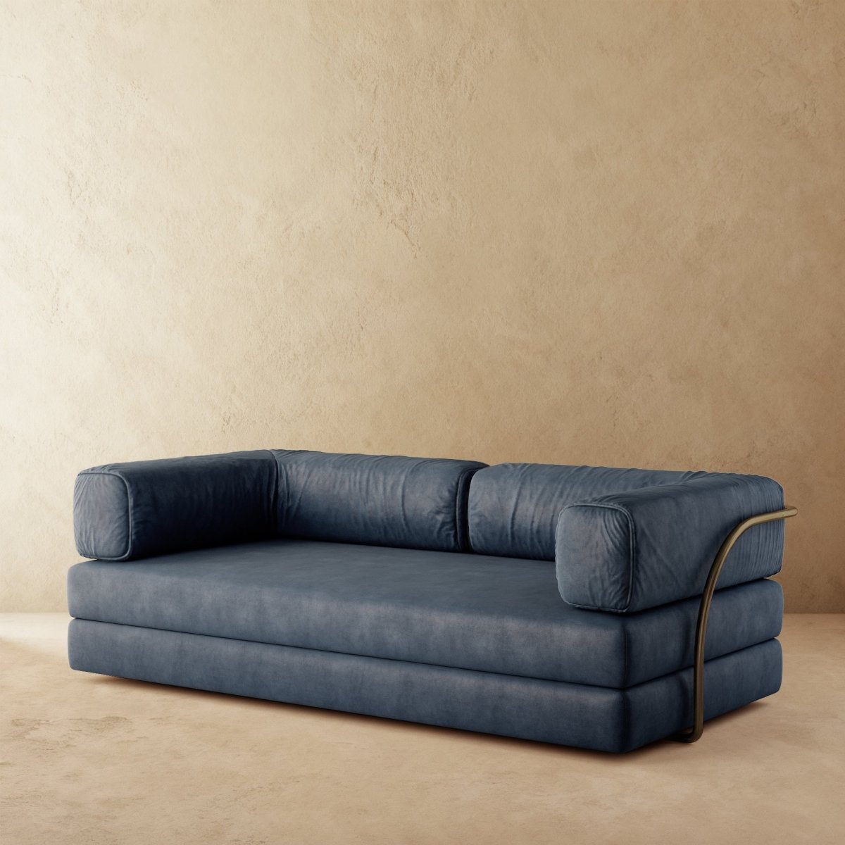 The Arc Daybed Sofa | Modular Faux Leather & Brass – Residence Supply