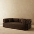 Three-seat curved back sofa with rolled arms, 81 inches wide, shown in front, side, and bottom views on white background.