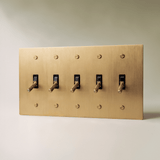 The Architectural Brass 4-Way Toggle Switch (1 to 5 Gang) - Open Box - Residence Supply