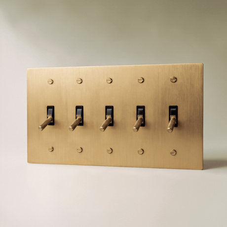 The Architectural Brass 4-Way Toggle Switch (1 to 5 Gang) - Open Box - Residence Supply