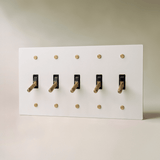 The Architectural Brass 4-Way Toggle Switch (1 to 5 Gang) - Open Box - Residence Supply