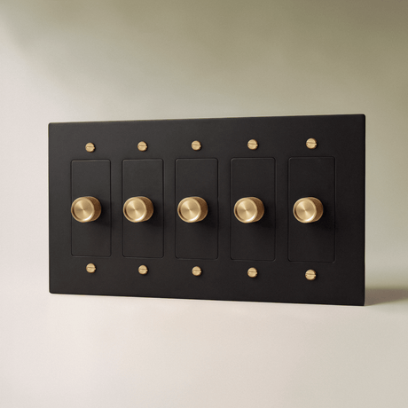 The Brass 3-Way Rotary Dimmer Switch (1 to 5 Gang) - Residence Supply