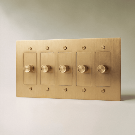 The Brass 3-Way Rotary Dimmer Switch (1 to 5 Gang) - Residence Supply
