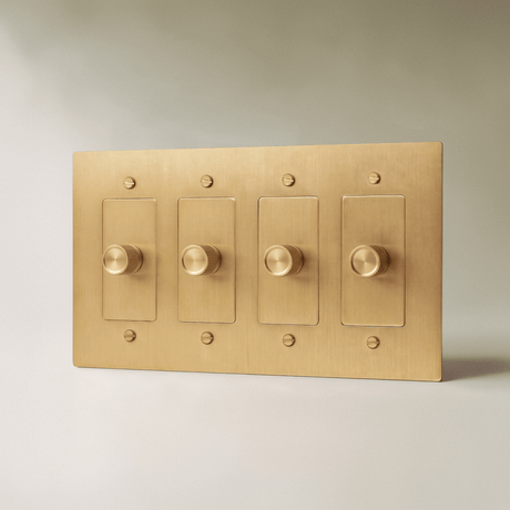 The Brass 3-Way Rotary Dimmer Switch (1 to 5 Gang) - Residence Supply