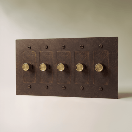 The Brass 3-Way Rotary Dimmer Switch (1 to 5 Gang) - Residence Supply
