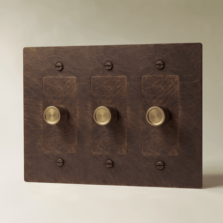 The Brass 3-Way Rotary Dimmer Switch (1 to 5 Gang) - Residence Supply