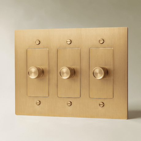 The Brass 3-Way Rotary Dimmer Switch (1 to 5 Gang) - Residence Supply