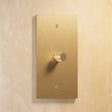 Single gang version of The Brass 3-Way Rotary Dimmer Switch in a lighter brass tone, suitable for minimalist lighting control.