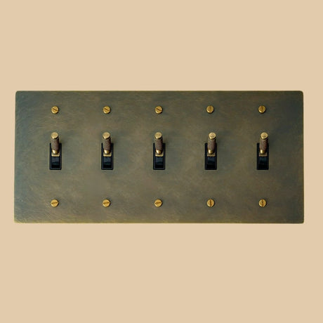 The Architectural Brass 4-Way Toggle Switch (1 to 5 Gang) - Open Box