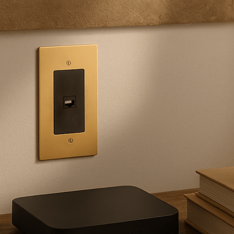 The Brass Ethernet Socket (RJ45) (1 - Gang) - Residence Supply