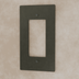 Charcoal gray decorator wall plate with single rectangular outlet opening