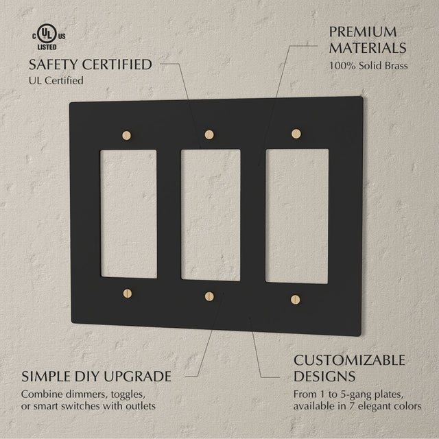 The Brass Plate (Night Black with Brass) - Residence Supply