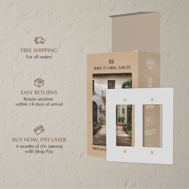 The Brass Plate (White with Brass) - Residence Supply