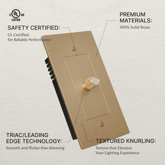 The Brass Rotary Dimmer Switch (1 to 5 Gang) - Residence Supply